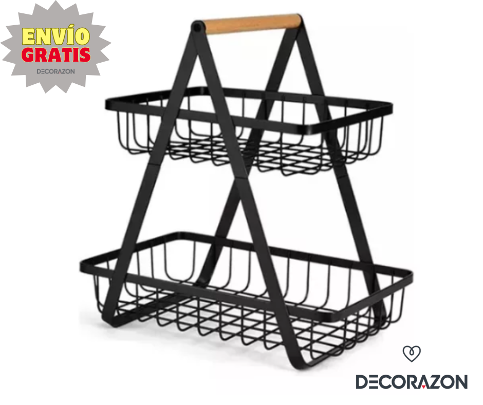 Cesta Organizador de Cocina 2 Niveles Triangular