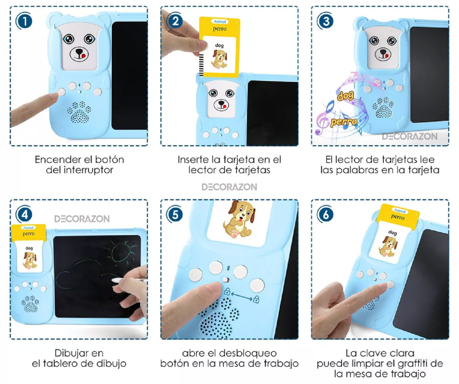 Tablero LCD Didáctico + 255 Tarjetas