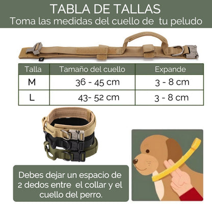 Collar Táctico Ajustable Para Perro Mediano y Grande
