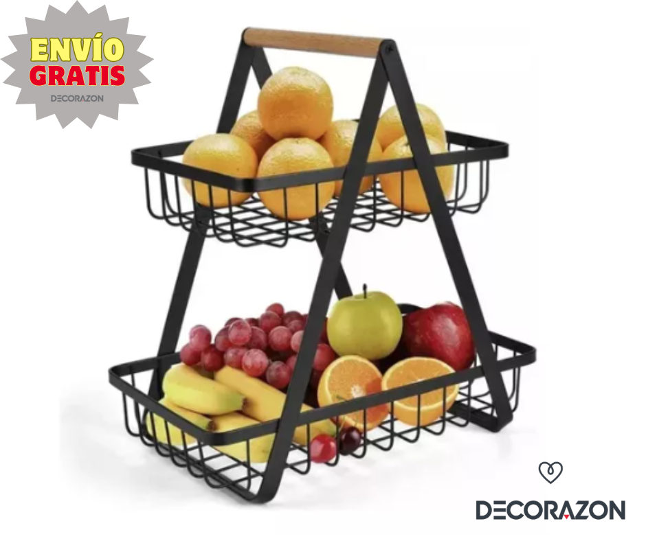 Cesta Organizador de Cocina 2 Niveles Triangular