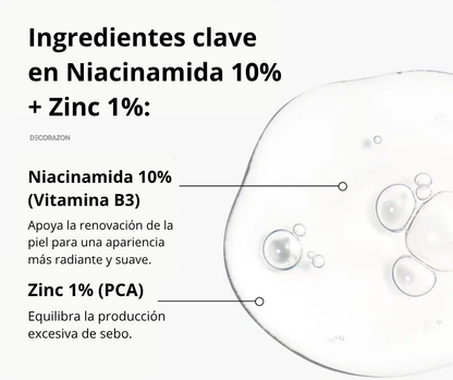 The Ordinary - Duo Niacinamida 10%, Zinc 1% y Ácido Hialurónico