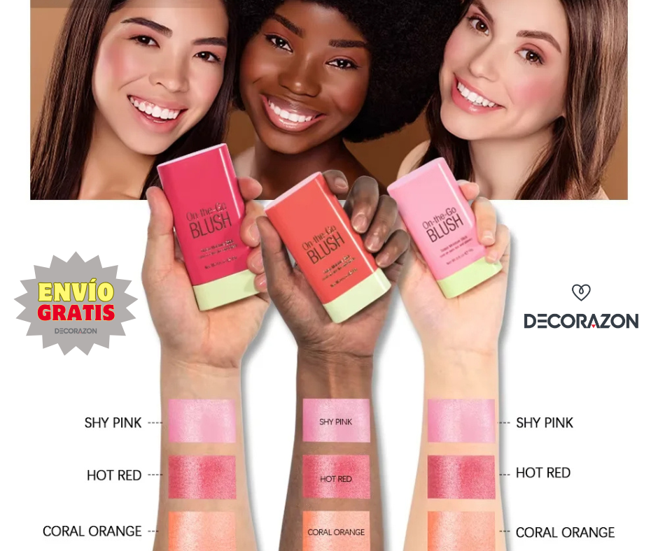 Barra Blush Color 3 en 1 Sombra, Labial y Rubor